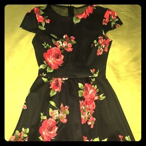 Rose print dress